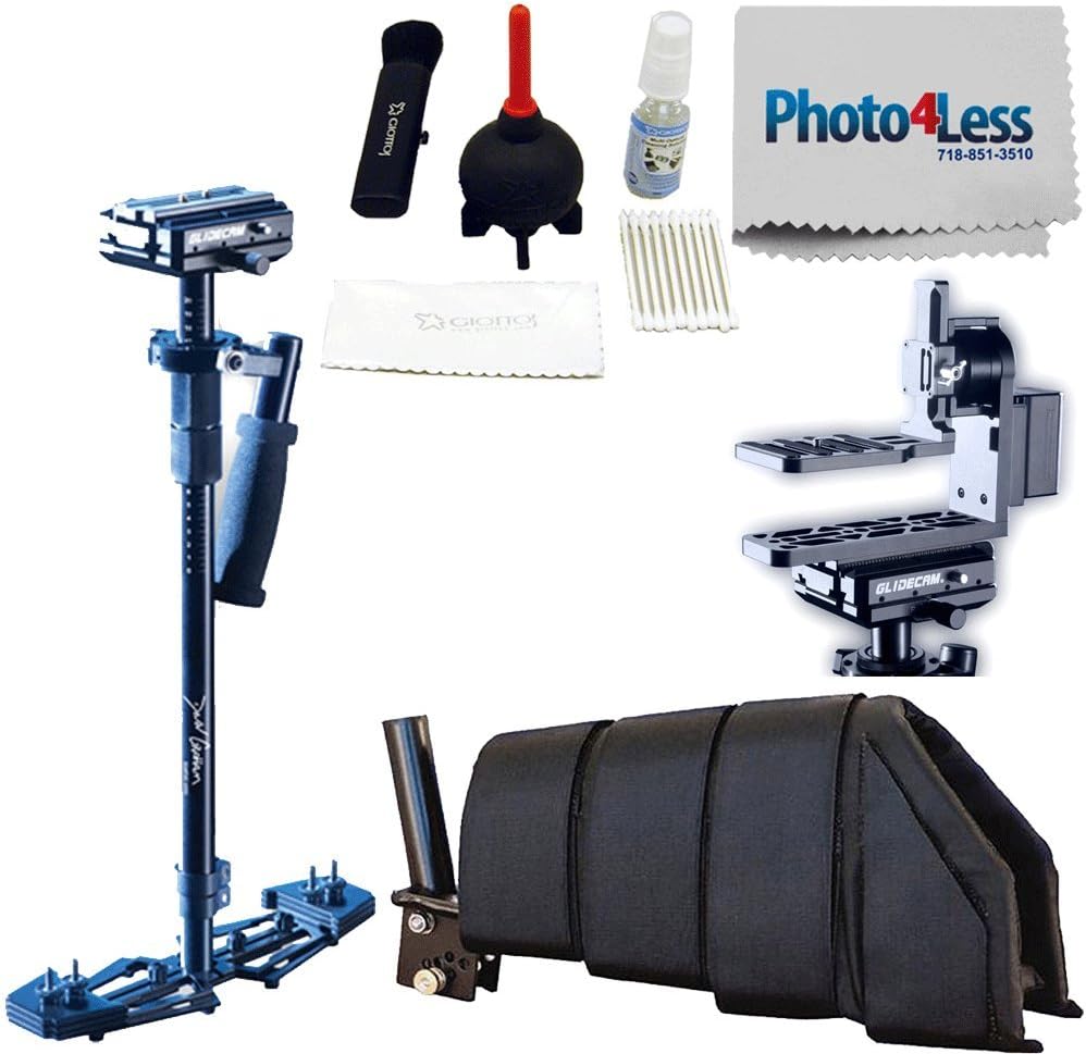 Devin Graham Signature Series Stabilizer for Cameras 2-12 lbs by Glidecam + Forearm Support Brace + Motorized Gimbal + Cleaning Kit + Photo4Less Cleaning Cloth - Top Value Glidecam Accessory Bundle!