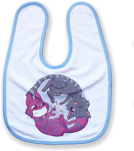 Bavoir Bleu Cheshire Cats Chibi Et Kawaii Chat De Cheshire Version Tim Burton Vs Disney Chamalow Shop Amazon Fr Bebes Puericulture