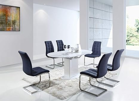 Esstisch Ausziehbar Daures 42 Oval Farbe Weiss Hochglanz Abmessungen 120 150 X 80 Cm B X T Amazon De Baumarkt