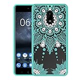 Nokia 6 Case, Nokia6 Case, Asmart Shockproof Slim Thin Fit TPU Grip Bumper Crystal Clear Hard Acrylic Backplate Hybrid Protective Phone Case Cover for Nokia 6 2017 (Mint)