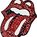 Large Red Mouth Patches Sew on Tongue Sequins Patches Embroidered Badge Motif Applique Compatible Clothing Jeans T-shirt (Red1)