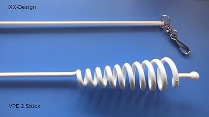 IXX-Design , 2 x sehr formschöner Schleuderstab , Gardinenstab , je 100 cm lang, Metall , weiß lackiert