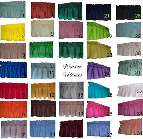 Solid Powder light Blue Valance Curtain Window Treatment, 58 " Wide, Home decor