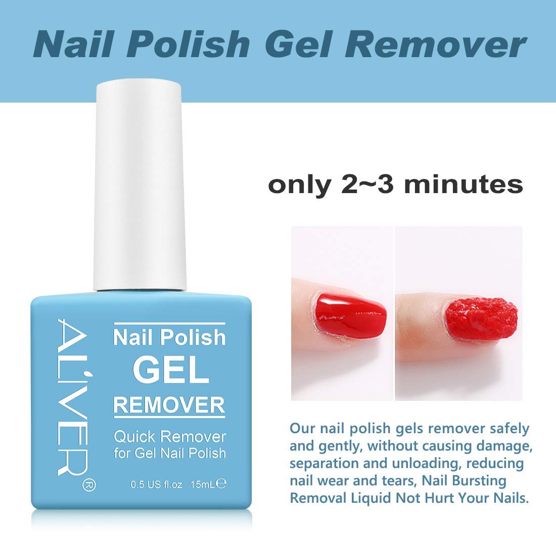 Gel Nail Polish Remover, finger nail Magic Professional Easily Quickly Removes Soak-Off Gel Polish, Quickly Easily, Don't Hurt Your Nails Natural, Gel, Sculptured Nails - 2 Pack : Beauty