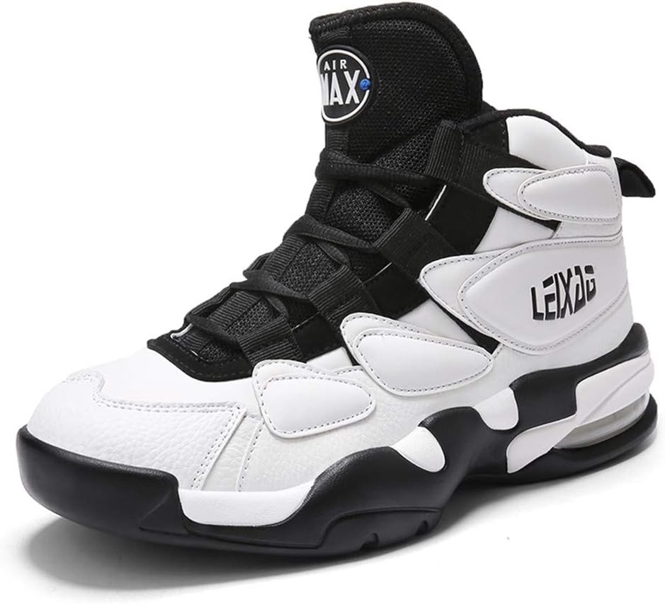 Willsky Men's Basketball Shoes, Basketball Trainers Lightweight Shock Absorption Basketball Boots High Help Breathable Leisure Air Cushion Running Shoes
