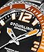 Stuhrling Original Mens Analog Dive Watch - Sports Watch Water Resistant 100 Meters - Watches for Men Aqua-Diver Stainless Steel Link Bracelet Mens Watches Collection (Orange)