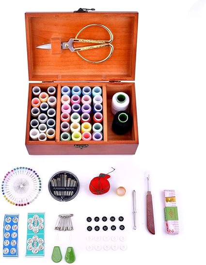AITOCO Kits de Costura con Cesta y Caja de Madera ...