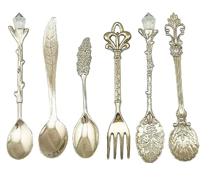 HENGRUI Cuchara Pequeña Creativa Serie de Vajilla de Palacio Retro,Un Juego de 6 Piezas