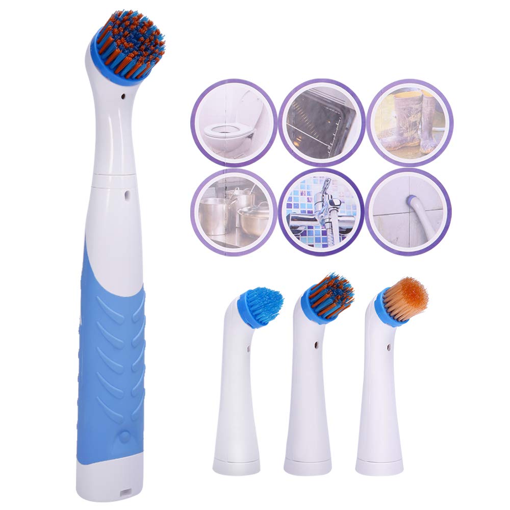 Super Sonic Scrubber Electric Cleaning Brush With Household All Purpose 4 Brush Heads Water Resistant