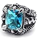 KONOV Mens Crystal Stainless Steel Ring, Gothic Dragon Claw, Blue, Size 12