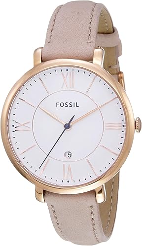 Fossil Women Jacqueline Stainless Steel and Leather Casual Quartz Watch