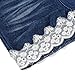 Lankey 2pcs Toddler Baby Girls T-shirt Dress+Jeans Pants Clothes Outfits Set, White and Dark Blue, 5- 6 Y