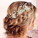 Fairy Moda Gold Leaf Bridal Hair Pins Bohemian Wedding Hair Piece Jewelry Updo Accessories ( Set of 3 )
