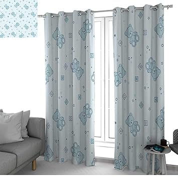 Amazon Com Curtains Nursery Teddy Bears And Toys With Letters On