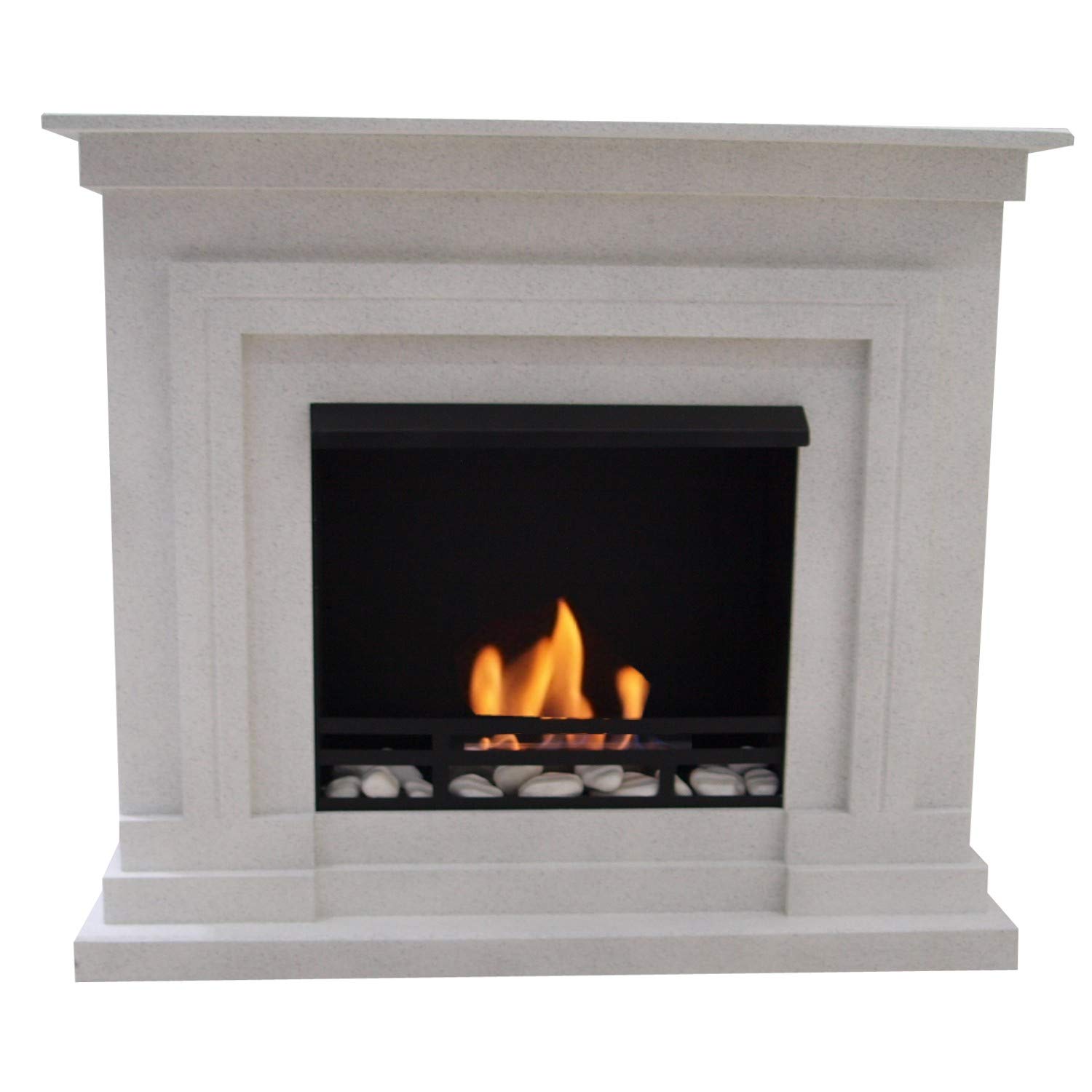 Ethanol and Gel Fireplace Model Berlin Deluxe White incl. 3 L