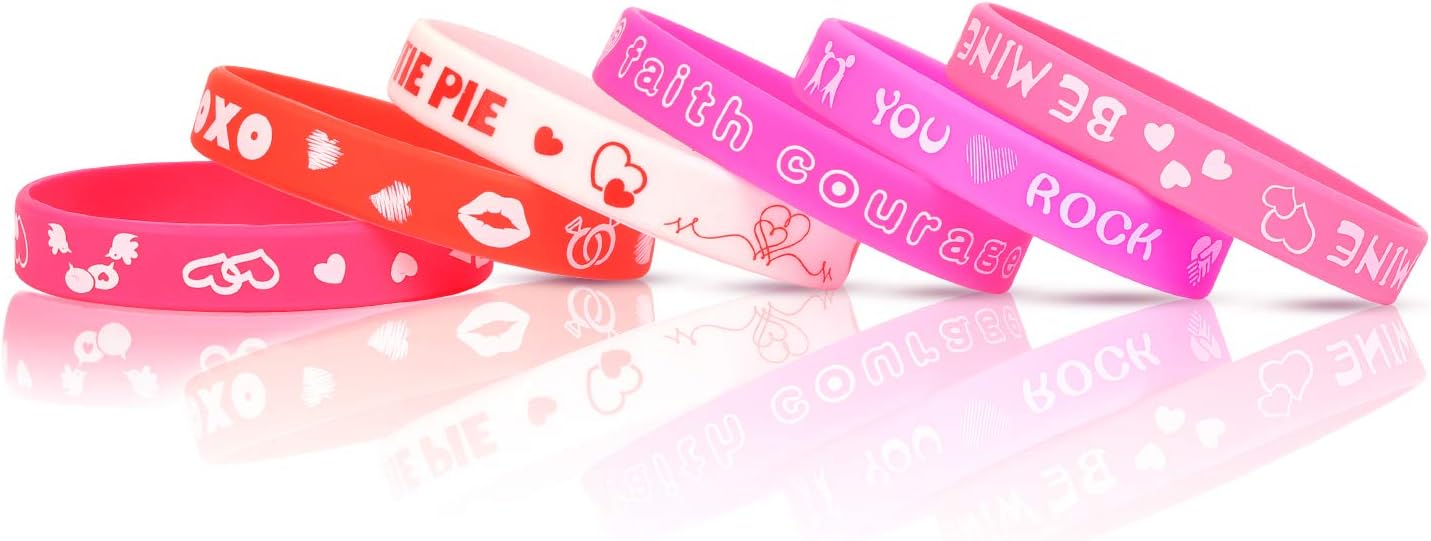 Matogle 36pcs Pulsera de Silicona Personalizada Pulsera de Silicona de Moda para el Día de San Valentín Pulsera de Silicona de Colores para Baloncesto Regalo de Cumpleaños para Niños y Niñas