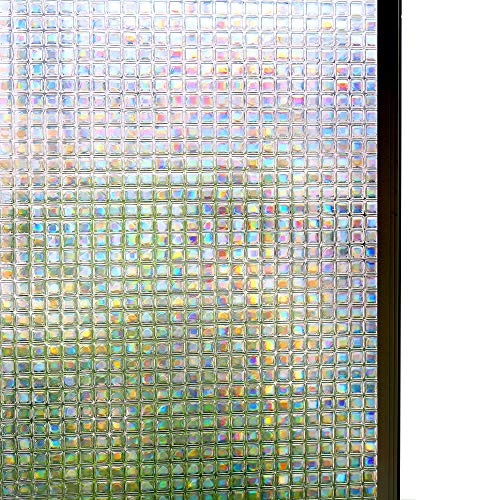 Niviy Premium No-Glue 3D Static Decorative Privacy Window Films Privacy Window Film Vinyl Window Clings17.7-Inch by 78.7-Inch 1 Roll