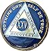 Bright Star Press 25 Year Midnight Blue AA Alcoholics Anonymous Medallion Chip Tri Plate Gold & Nickel Plated