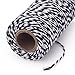 KINGLAKE 328ft Baker's Twine, Heavy Duty Christmas & Packing Twine, Black & White String