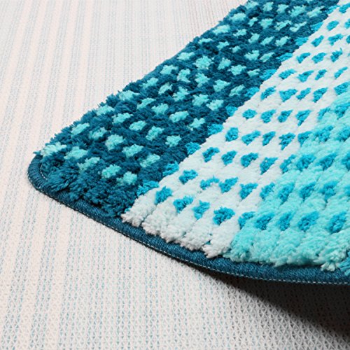 Hihome Bright Blue Stripes Doormats NonSlip Outdoor Door Mats Inside