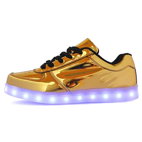 O&N LED Schuh USB Aufladen 7 Farbe Leuchtend SportSchuhe Sneakers Turnschuhe für Unisex-Erwachsene Liebespaar