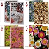 Gemaco 2 Pack Playing Card Decks Set Plastic Case Bridge Texas Holdem