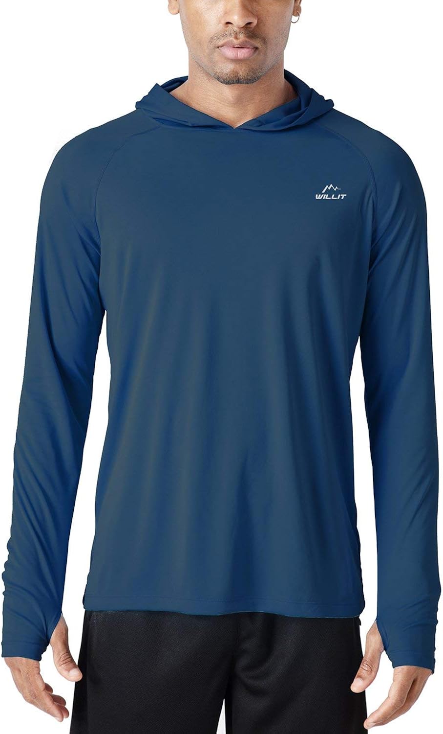 Willit Men's UPF 50+ Sun Protection Hoodie Shirt Long Sleeve SPF Fishing Outdoor UV Shirt Hiking Lightweight: Clothing