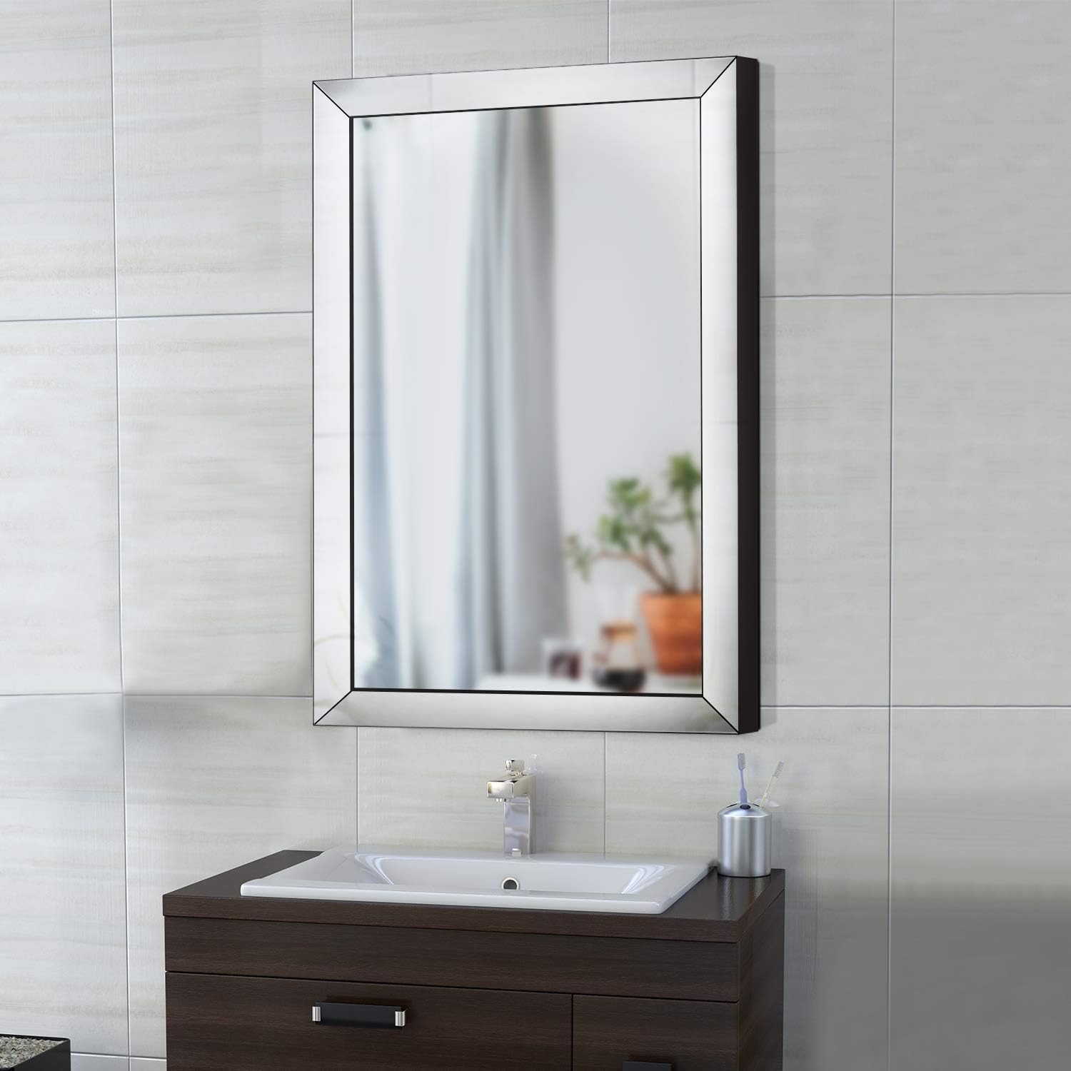 Large Framed Wall Mirror for Vanity, Bathroom or Bedroom(36" x 24")