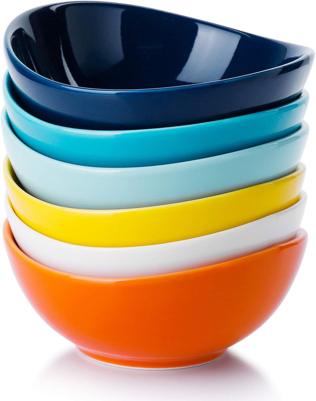 Sweese 123.003 Porcelain Mini Bowls - 4 Ounce for Dipping Sauces, Small Side Dishes - Set of 6, Cool Assorted Colors: Kitchen & Dining