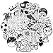 Hydro Aesthetic VSCO Stickers Water Bottles Big 50 Pack Girl Waterproof Durable Vinyl Decal for Laptop Phone Travel Case Pad (Black White)
