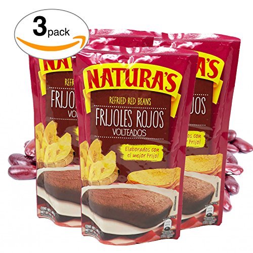 Naturas Refried Red Kidney Beans: Frijoles Rojos Volteados | 100% Plant Based | Ready To Serve| Made With Ground Beans of Beans|No Preservative,No Artificial Colors| 100% Natural (227g,3 Pack)