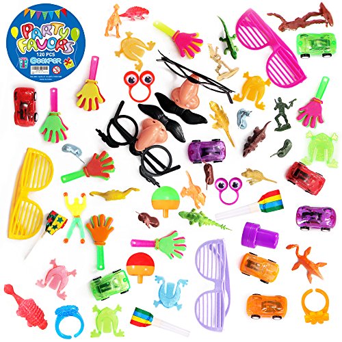 Geekper 120 Pack Party Favors Toy Assortment for Kids School Classroom Rewards Carnival Prizes Thanksgiving Christmas Birthday Party Accessories