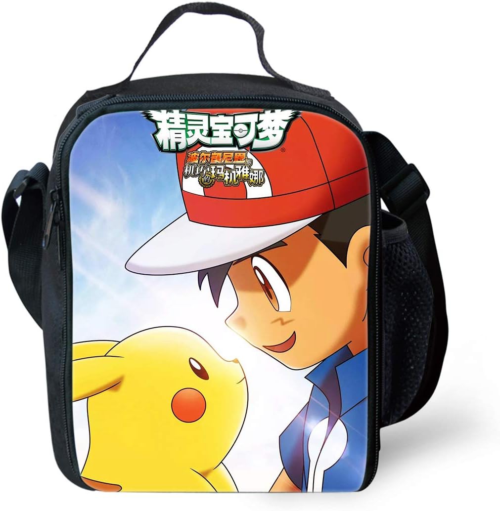 3D Cartoon Printed Poke-mon Lunch Bag for Children Kid Food Bag Fashion Pattern Teens Teens Lunch Box Tote Pupil Cooler Bag for Lunch,Picnic Food Bag for Girls and Boys (Lunch Bag 3)