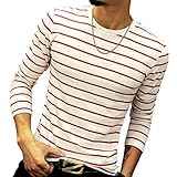 LOGEEYAR Mens Summer Short Sleeve Slim Fit Contrast Color Stitching Stripe Polo Casual T-Shirts (Medium, 622-red)