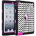 iPad Case,iPad 2/3/4 Case,BENTOBEN Silicone Plastic 3 in 1 Hybrid Shockproof & Drop Resistance Anti-slip cover for iPad Case iPad 2/3/4 Case(Chevron+Rose Red)