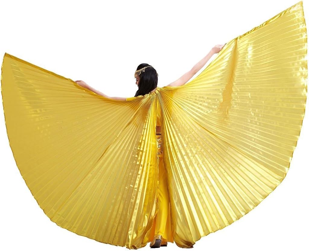 Pilot-Trade Women's Egyptian Egypt Belly Dance Costume Bifurcate Isis Wings, Gold, One Size: Clothing