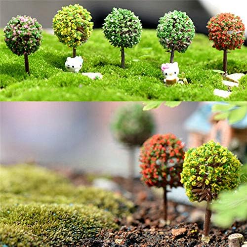 BESTIM INCUK Miniature Fairy Garden Accessores Ornaments, 5pcs Mini Trees for DIY Miniature Garden, Terrarium, Dollhouse, Home Decoration