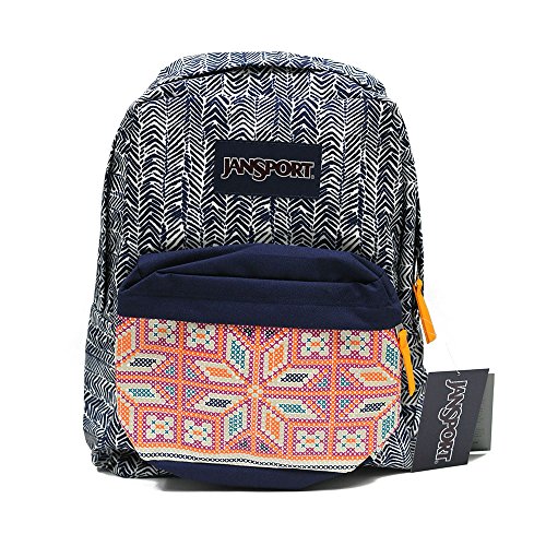 JanSport Superbreak Backpack (Navy Moonshine Chevron Stripe) - Thumbnail 2