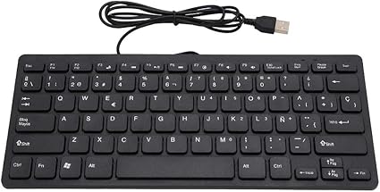 Tastiera Cablata USB Ultra Sottile, 104 Tasti, Layout QWERTY, Tasti Silenziosi, Compatibile Windows 11/10/8/7, Colore Grigio