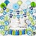 Baby Shower Decorations for Boy Kit | Boy Baby Shower Decorations Set | IT'S A BOY Banner, Hanging Paper Decorations Tassels, Balloons | Blue Gold Green White | Monster Inc Party | Safari Jungle