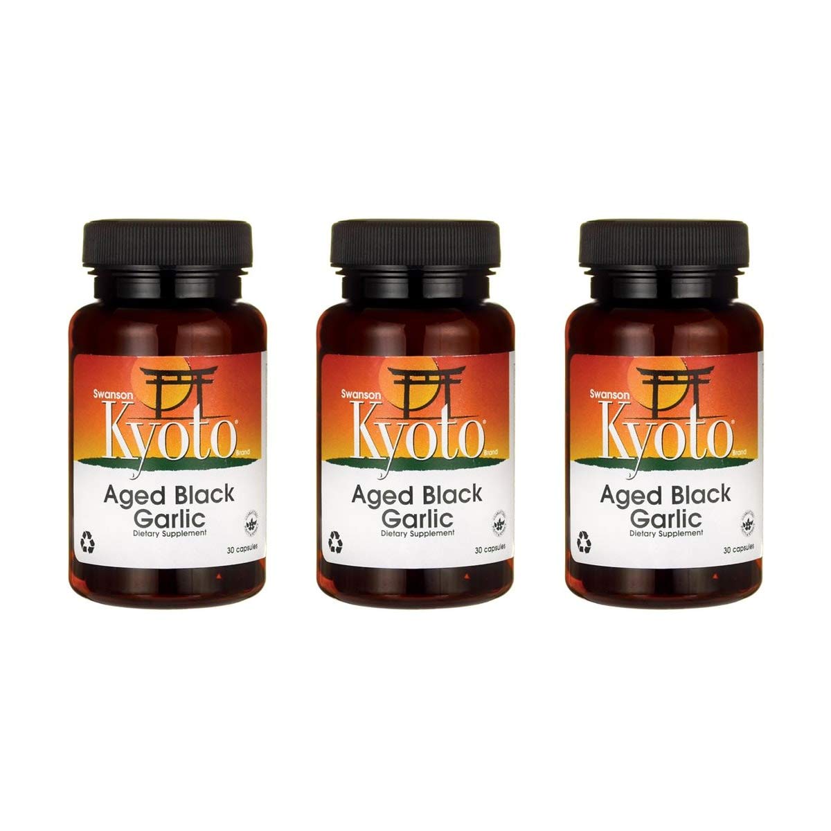 Swanson Kyoto Aged Black Garlic 650 mg 30 Caps 3 Pack