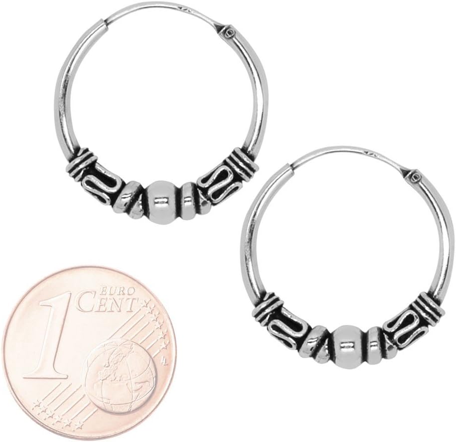 Soul-Cats® 1 pair 925 sterling silver hoop earrings Creole Bali Vintage Punk Ethno