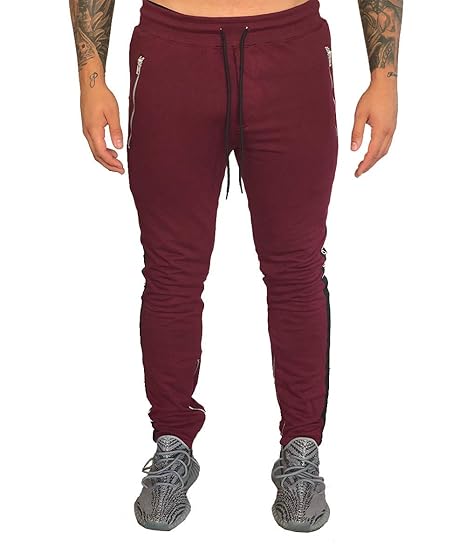 Deadstock Trackpants mit Streifen an den Beinen – Lange Jogginghose für Männer/Herren in verschiedenen Farben | Slim-Fit