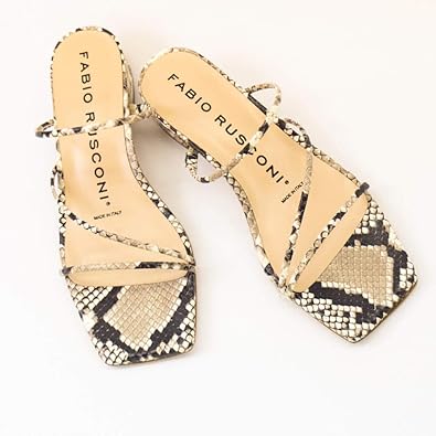 Amazon ファビオルスコーニ スクエアトゥ ストラップ フラット サンダル 春夏 Pitone パイソン S 5479 35inch シューズ バッグ