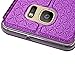 S7 Edge Case, Galaxy S7 Edge Case, ArtMine Quilted Plain Color Window View Function PU Leather Flip Folio Book Style Card Slots Kickstand Wallet Phone Case for Samsung Galaxy S7 Edge Purple