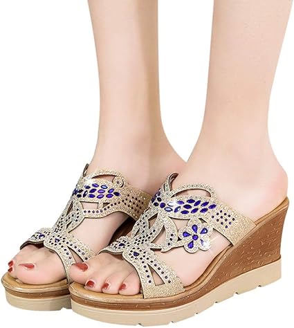 ladies slip on wedges