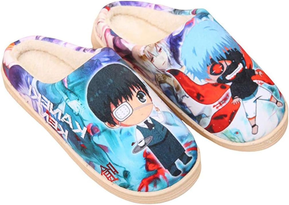 Japanese Anime Style Anti-slip House Slippers Winter Plush Warm Indoor Shoes