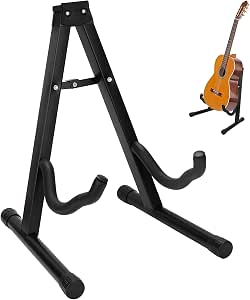 Soporte plegable para guitarra con espuma acolchada para guitarra acústica,  bajo, guitarra eléctrica, banjo, ukelelele, mandolina, violín y más :  Instrumentos Musicales - Amazon.com