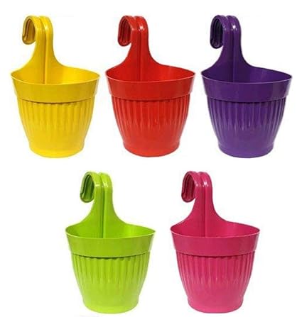 GTB Plastic Railing Pot, Standard Size, Set of 5 Pc