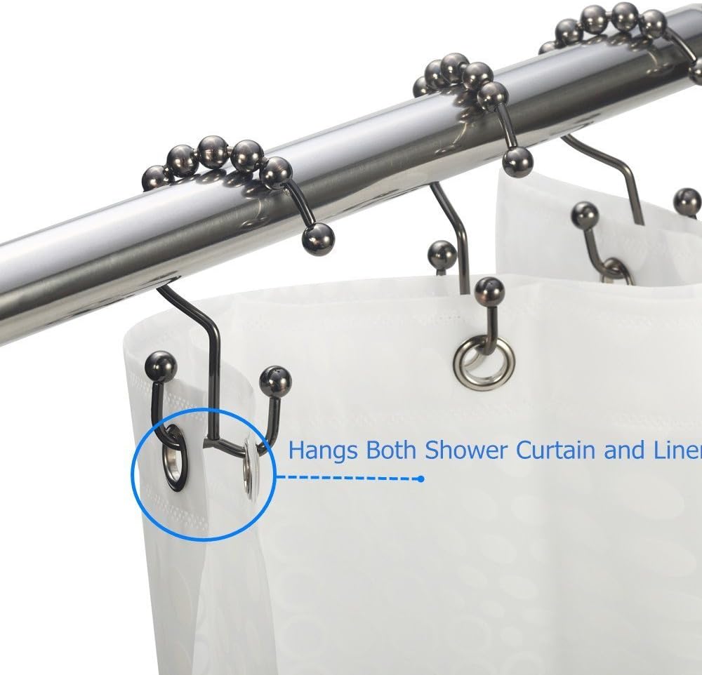 Wimaha Rustproof Shower Curtain Ring Hooks, Stainless Steel Heavy Duty